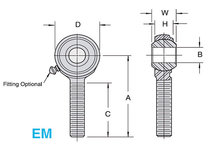 2部分EM/芝生/庭のために金属をかぶせるべきE-Fステンレス鋼の球形のロッドエンドの金属