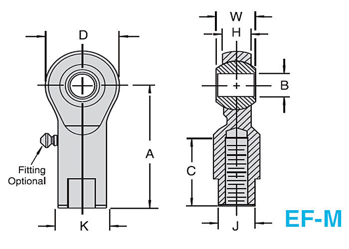 EM -M/E-F - Mの構造のために金属をかぶせるべきメートル球形のロッドエンドの2部分の金属