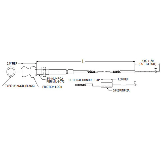 普遍的な燃料制御のケーブル会議/制御ケーブルの頭部のソリッド ワイヤの出力