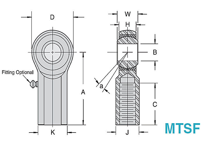 MTSM/MTSFのステンレス鋼のロッドエンド3 -産業設備のために金属をかぶせるために金属を継ぎ合わせて下さい