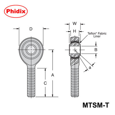 MTSM-T/MTSF-T シリーズ PTFE コーナー付き棒端:自動化と重機械のための高精度低維持費ベアリング