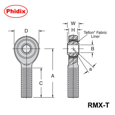 RMX/RMX-Tシリーズ 重用型PTFEで覆われた棒端 工業用・レース用 高負荷容量