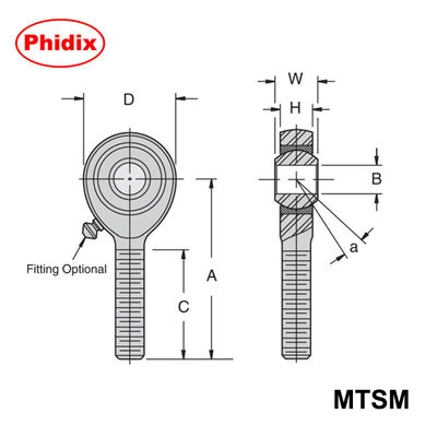 MTSM/MTSFシリーズ メタル対メタル棒端 工業用高負荷精密ベアリング
