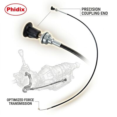 ナイロンで覆われたステンレス鋼の機械的な引力ケーブル フォークケーブル接続を含む 動作と耐磨性を提供する